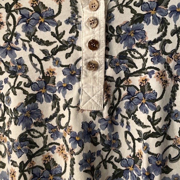 Vintage Hunters Club 100% cotton floral printed long sleeve button tee - Picture 2 of 7